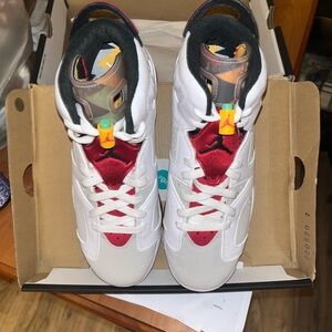 Jordan 6 Hare Sz 7 - White and Red Multi Color
